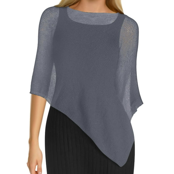 FADAACAI Chiffon Scarf Sheer Shawls for Dresses Chalinas Para Mujer Elegantes Shawl Wraps for Women Women's Irregular Loose Lazy Thin Of Ice Knit Sweater Sun Cape Shawl Gray