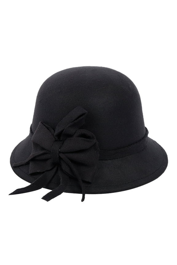 Cloche Hat Womens Hats Fashion 1920s Hat Church Hats Dome Winter British Top Hat Casual Fashion Autumn Hat Female Baseball Caps Black
