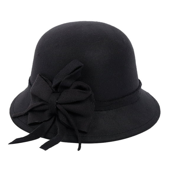 FADAACAI Cloche Hat Womens Hats Fashion 1920s Hat Church Hats Dome Winter British Top Hat Casual Fashion Autumn Hat Female Baseball Caps Black