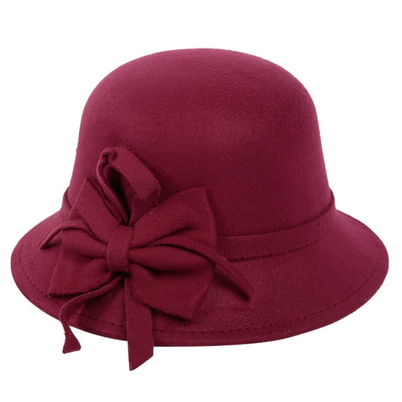 FADAACAI Cloche Hat Womens Hats Fashion 1920s Hat Church Hats Dome Winter British Top Hat Casual Fashion Autumn Hat Female Baseball Caps Wine
