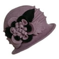 thumbnail image 1 of FADAACAI Cloche Hats for Women,Women's Winter Warm Wool Beret Beanie Cloche Bucket Hat 1920s 50s,Dress Hats for Women,Vintage Hats for Women Purple One Size Clearance！, 1 of 7