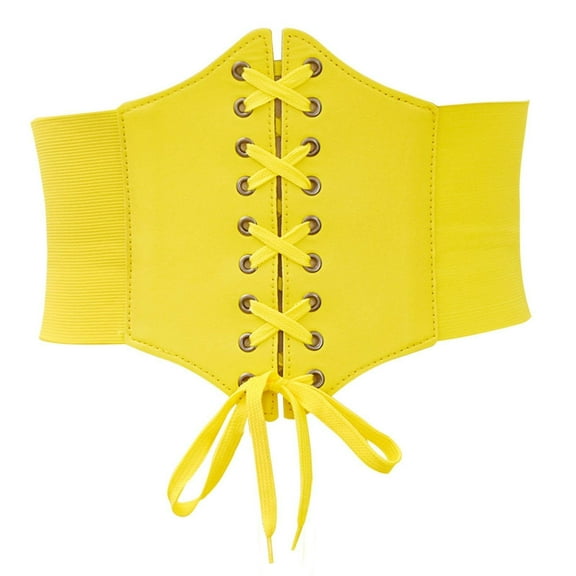 FADAACAI Corset Belt for Women,Corset Tops For Women Vintage Court Bustier Adjustable Corset Waist Belt Boned Overbust Corsets,Black Waist Corset,Corset Waist Belt Yellow M Clearance！
