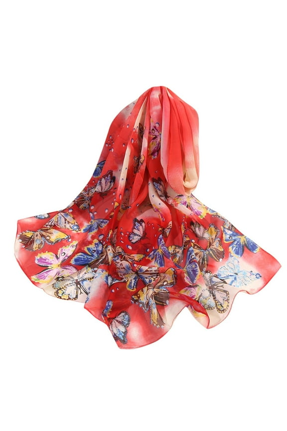 Cotton Hijab Summer Scarf for Women Lightweight Bufandas Para Mujer Simulation Shawl Flower 160*50cm Women Print Soft Scarves Wrap Long Silk Scarf Scarf Red