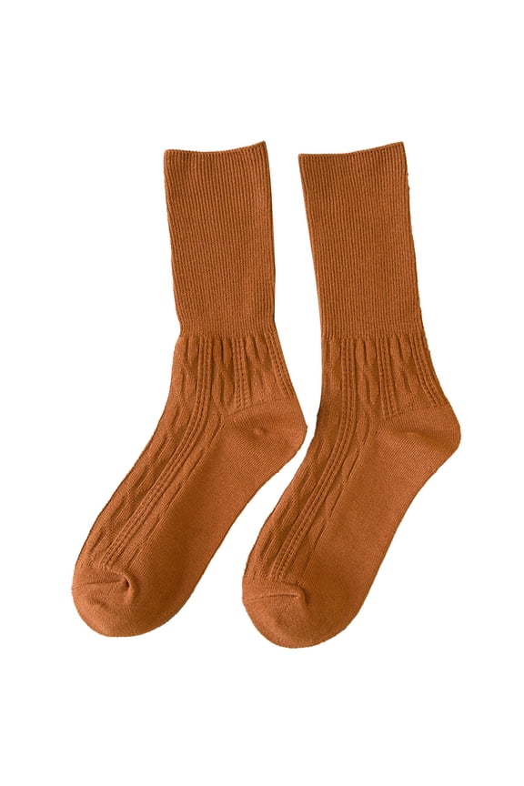 Crew Socks for Women,Solid Color Stacked Socks Wind Loose Tube Cotton Socks Fashion Lady Socks,Boot Socks for Women,Fall Socks Women Orange A Clearance!
