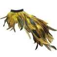 thumbnail image 1 of FADAACAI Feather Shawl with Collar Adult Neck Holiday Decoration WoMen's Shawl Wrap Warm Poncho Sweater Cape for Fall Winter Yellow Clearance！, 1 of 5