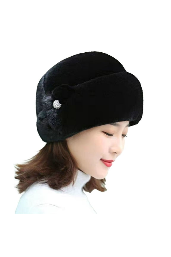 Fedora Bucket Hat Winter Middle and Elderly Women's Hats Winter Faux Flower Decor Hats Mothers Grandma Old Ladies Hats Church Hats for Women Cloche Hats for Women One Size Clearance!