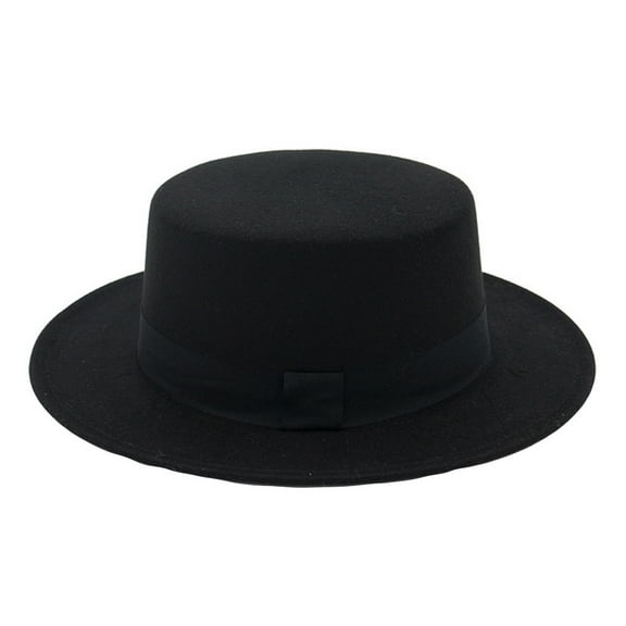 FADAACAI Fedora Hats for Women Womens Wide Brim Wool Flat Top Fedora Hat Party Church Hats Cap Womens Fedora Hat Cloche Hats For Women Black One Size Clearance！