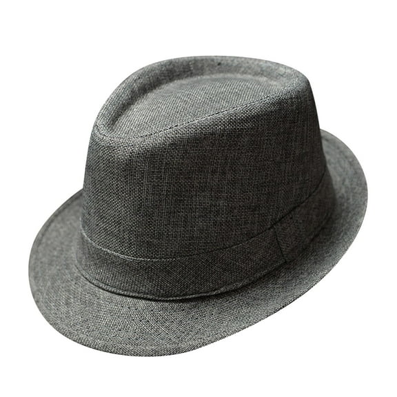 FADAACAI Fedoras For Men Men And Women Jazz Hat Soild British Sun Hat Travel Sun Hat Mens Dress Hats Bowler Hats Gray One Size Clearance！