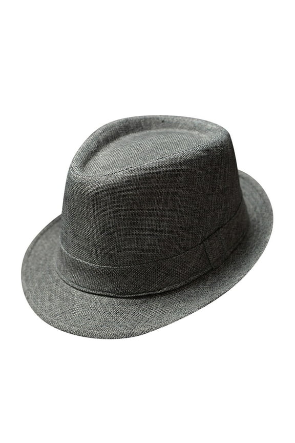 Fedoras For Men Men And Women Jazz Hat Soild British Sun Hat Travel Sun Hat Mens Dress Hats Bowler Hats Gray One Size Clearance！