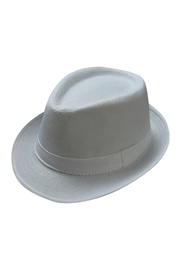 Fedoras For Men Men And Women Jazz Hat Soild British Sun Hat Travel Sun Hat Mens Dress Hats Bowler Hats White One Size Clearance！