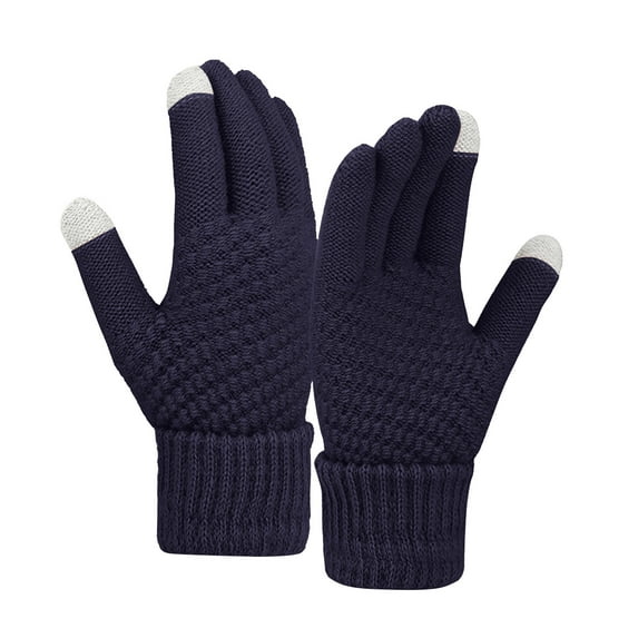 FADAACAI Gloves for Cold Weather Women Winter Wool Warm Gloves Solid Color Knitted Cold Proof Gloves Driving Gloves Men Touchscreen Gloves Clearance！