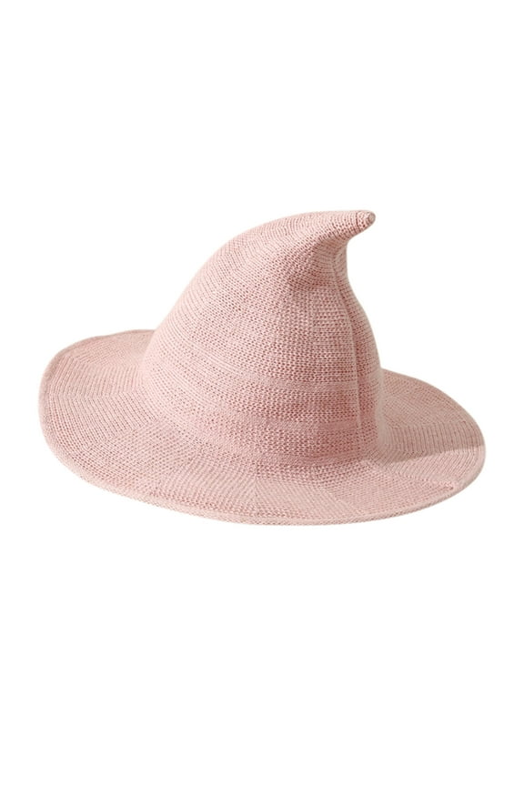 Halloween Witch Hat Witch Hats for Women Knitted Witch Hat Cap Women Costume Warm Hat Foldable Summer Large Brim Witch Crochet Baseball Caps Pink