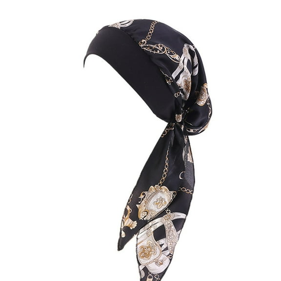 FADAACAI Head Wrap Head Wraps for Women Head Scarves for Women with Cancer Pre Tied Head Scarf for Women Women's Casual Headwear Turban Cap Print Loose Caps Multicolor