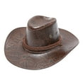 thumbnail image 1 of FADAACAI Large Cowboy Hat Womens Cowboy Hat Brown Cowboy Hat Boys Cowboy Hat Adult Printed Sun Fashion Western Cowboy Hat Leather Windproof Hat Brown, 1 of 2