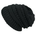 thumbnail image 1 of FADAACAI Most Popular Custom Brand Winter Thick Warm Wool Hair Cuffed Chunky Knitting Hat Women Black One Size Clearance！, 1 of 5