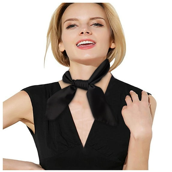 FADAACAI Neck Scarves Silk Bandanas Head Scarf Floral Bandana Scarf Small Scarf Wind 70*70CM Small Scarf Silk Simpled Small Decoration Women Scarf Seadscarf Scarf Black