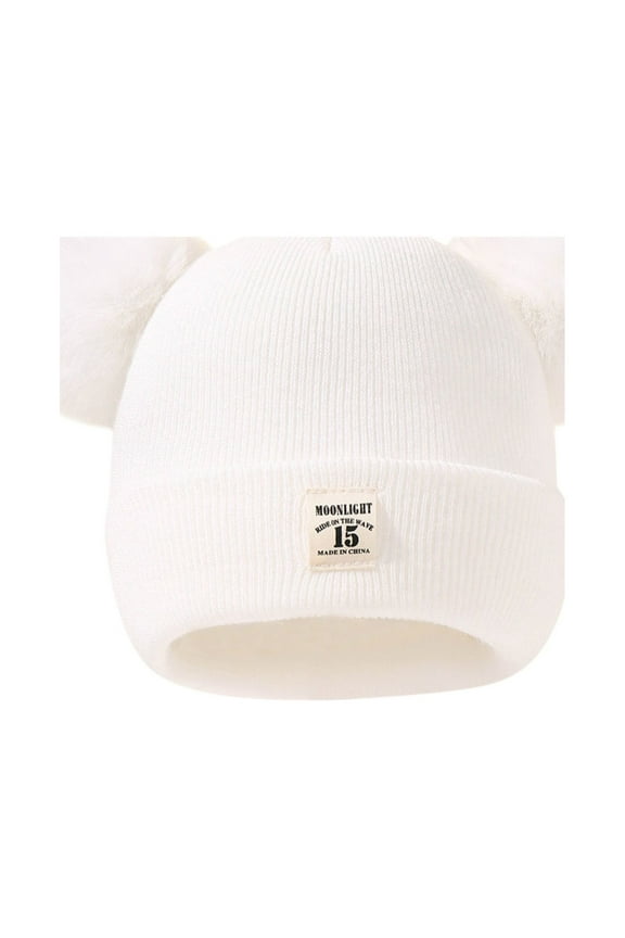 Newborn Hats,Kids Winter Pompom Hat Knitted Ski Hat Double Pom Cap for Girls Boys,Beanies for Babies,Baby Hats 0-6 Months Clearance!