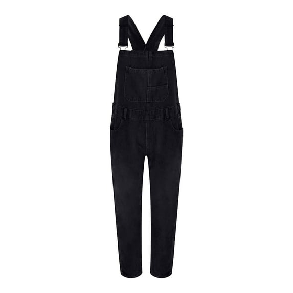 FADAACAI Overalls for Women Denim,Women Loose Fit Classic Bib Casual Jean Stretchy Denim Overall Jumpsuit Tapered Leg Jean Pants,Jean Overalls for Women,Jumpsuits for Women Casual Black L Clearance!
