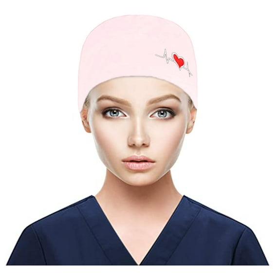 FADAACAI Scrub Cap Men,Mens Womens Cap with Buttons and for Hat Scrub with Sweatband Bouffant print Caps,Surgical Cap,Satin-Lined Hat Clearance!