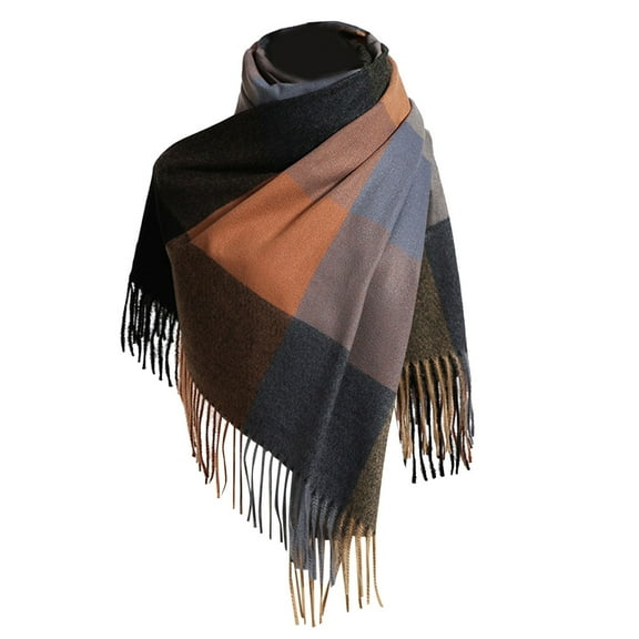 FADAACAI Shawl Wraps for Women Womens Autumn Winter Scarf Classic Plaid Scarf Warm Soft Large Blanket Shawl Soft Scarf Womens Poncho Sweater Scarf with Sleeves Multi-color One Size Clearance！