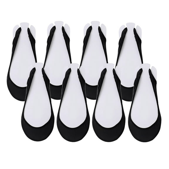 FADAACAI No Show Socks Womens Flats for Women Footies Socks for Women No Show Socks 4 Pairs Women's Ballerina Socks Solid Non Slip Socks Lace Splice Socks Boat Socks Black