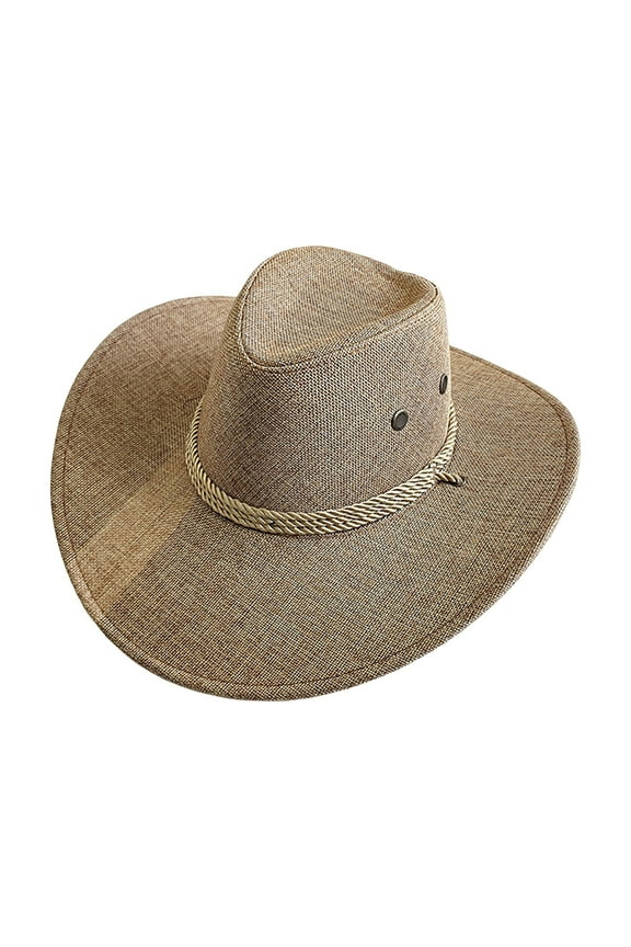 Straw Hat Western Hats for Women Cowboy Hat Men Large Cowboy Hat Men's Summer Sun Hat Panama Hat Men's Hat Beach Sun Hat Sun Jazz Hat British Top Hat Sun Hat Summer Hat Khaki
