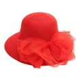 thumbnail image 1 of FADAACAI Summer Hats for Women Fashionable Church Hats for Women 2025 Elegant Kentucky Derby Hats Bridal Party Wedding Hat Dress British Tea Women's Cap Fascinator Caps Red, 1 of 3
