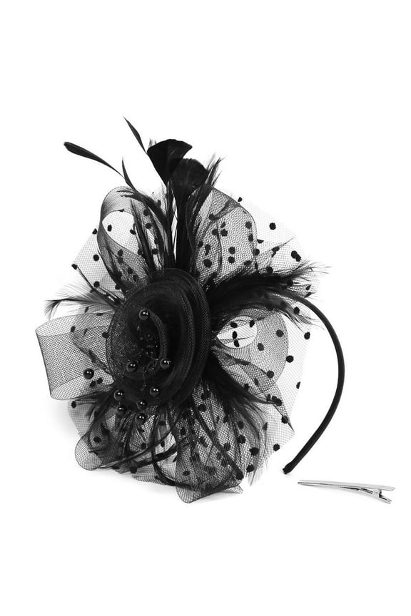 Sun Hat Womens Headpiece Party Flapper Headband Pearl Bridal YP Great Headband Church Hats Derby Cap for Wedding Tea Party Black One Size Clearance!