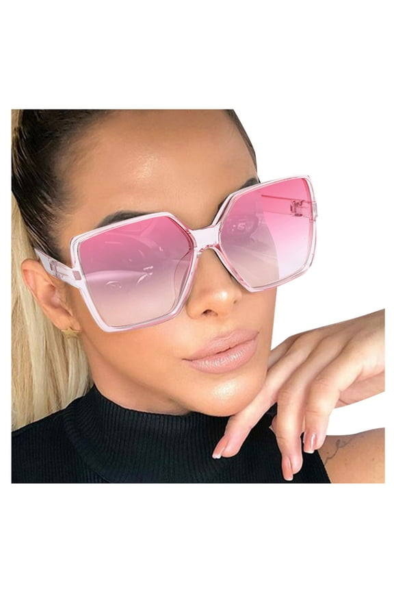 Sunglasses Womens Ladies Sunglasses Personality Big Frame Sunglasses Fashion Sunglasses Women Large Sunglasses Trendy Sunglasses for Women Pink One Size Clearance!