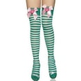 thumbnail image 1 of FADAACAI Thigh High Socks Women Stripe Print Long Knee Socks Fancy Dress Funny Dress Up Props Knee High Socks Striped Thigh High Socks Green A Clearance！, 1 of 8