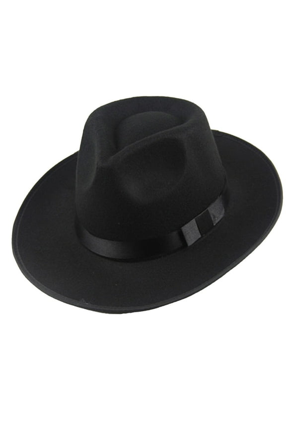 Unisex Classic Fedora Hat Men Women Hard Wide Brim Panama Hat Autumn Vintage Cap Black Mens Fedora Hats Panama Hat for Men Black One Size Clearance!