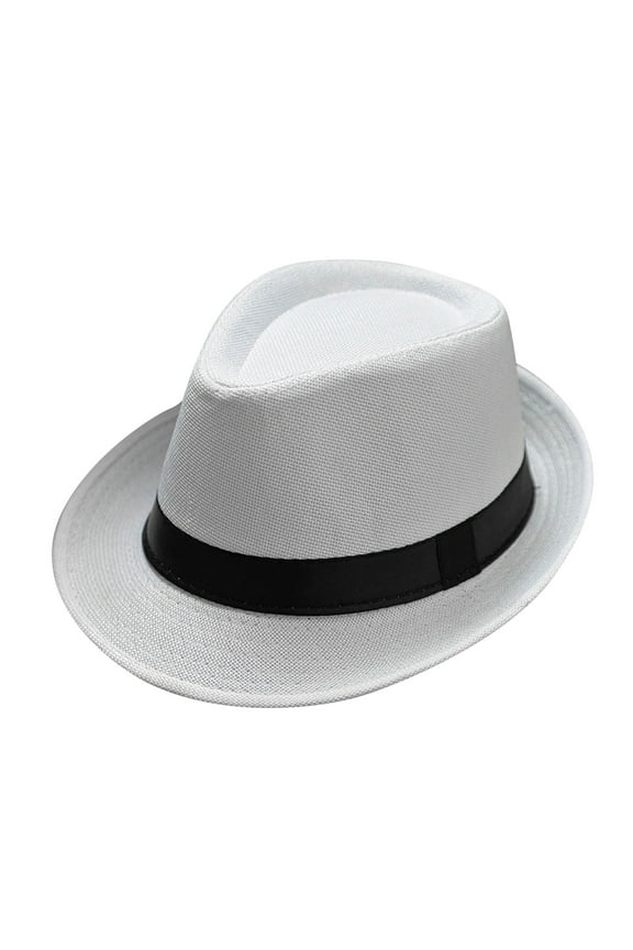 Unisex Classic Fedora Hat Mens Fedora Hats Panama Hat for Men White One Size Clearance!