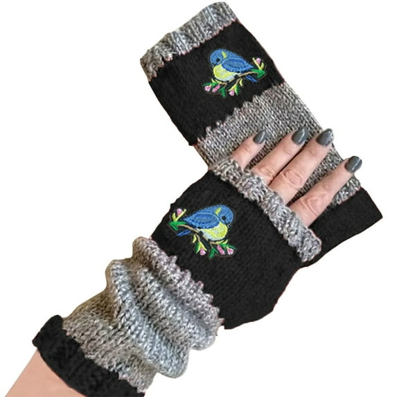 FADAACAI Warm Gloves for Women Winter New Ladies Fingerless Knitted Warm Half Finger Wool Gloves Fingerless Gloves for Women Knit Gloves Clearance!