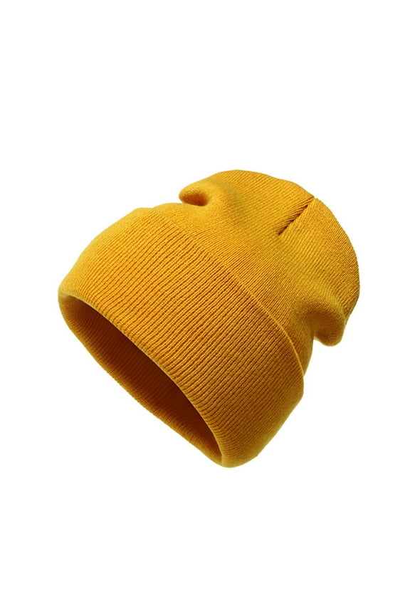 Winter Beanie for Men Women Woolen Knitted Outdoor Neutral Hat 2021 Color Keep Hats Warm Adult Winter Caps Warm Knit Hat Cuffed Cap Yellow One Size Clearance!