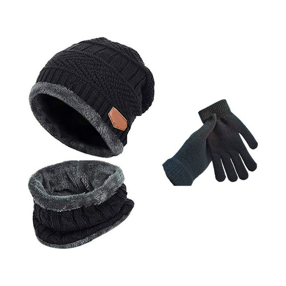 FADAACAI Winter Beanie for Men Women,Hat Scarf Gloves Set Winter Knitted Hat Neck Driving Gloves Unisex,Fleece Lined Beanie,Warm Knit Hat Clearance！