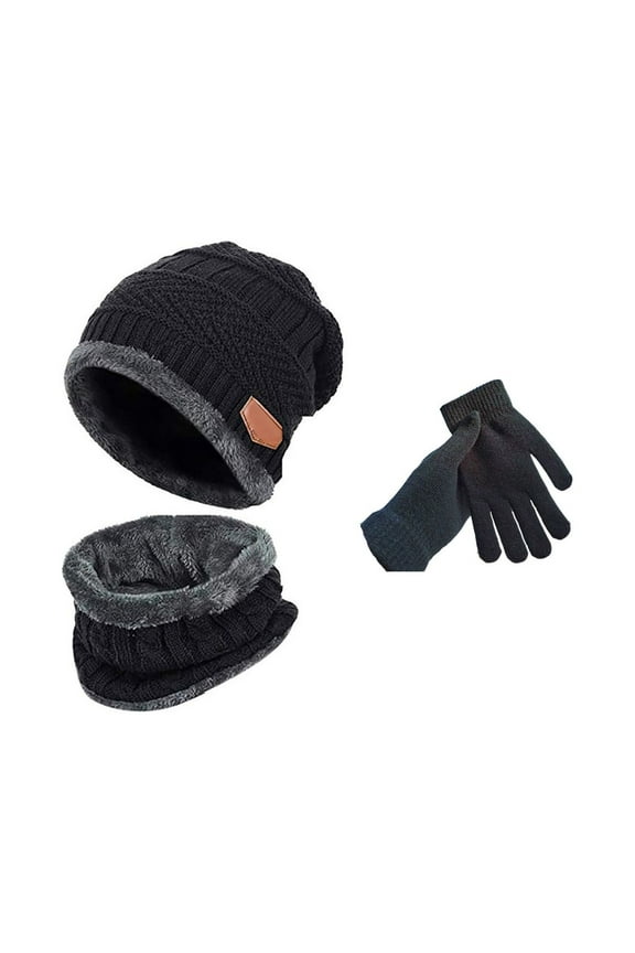 Winter Beanie for Men Women,Hat Scarf Gloves Set Winter Knitted Hat Neck Driving Gloves Unisex,Fleece Lined Beanie,Warm Knit Hat Clearance!