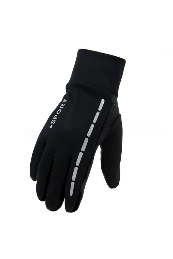 Winter Gloves Mens Soft Thermal Cuff Gloves Elastic with Slip Winter Gloves Knitted Clamshell Gloves Gloves for Men Women Black One Size Clearance!