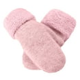 thumbnail image 1 of FADAACAI Winter Gloves Thermal Gloves for Womens Winter Gloves Warm Gloves Lined Knit Gloves Elastic Cuff Knit Warm Lined Gloves Knitted Clamshell Gloves Gloves for Men Women Pink One Size Clearance！, 1 of 4