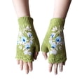 thumbnail image 1 of FADAACAI Winter Gloves Women Handmade Gloves Winter Hand Gloves Ladies Fingerless Gloves Warm Knitted Half Finger Sleeve Knitted Clamshell Gloves Gloves for Men Women Green One Size Clearance！, 1 of 7