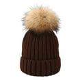 thumbnail image 1 of FADAACAI Winter Hats Autumn and Winter Knitted Hat Color Warm and Comfortable Ski Adjustable Men and Women Bowler Hat Womens Winter Hat Womens Snow Cap Winter Beanie Hats for Women Brown Clearance！, 1 of 4