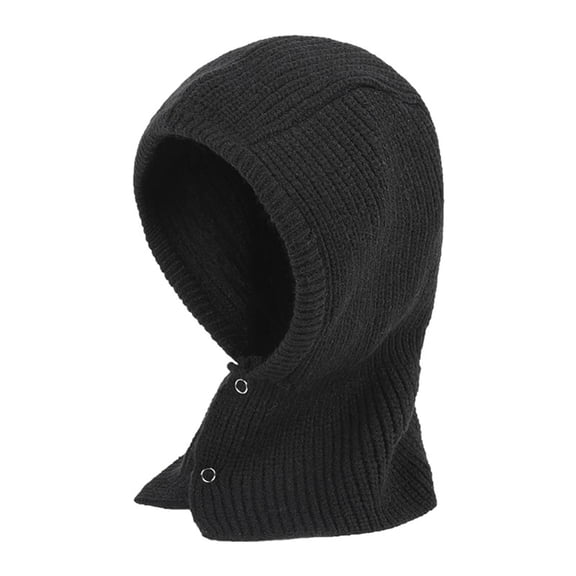 FADAACAI Women Elastic Knitted Scarf Hat Beanie Fleece Hood Cycling Ski Covering Ear Winter Cap Beanie for Men Women Winter Knit Caps Skull Cap Black Clearance！