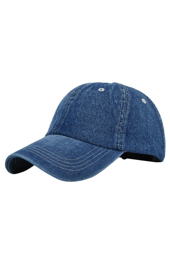 Women Hats Women Baseball Cap Mens Hats and Caps Women Hat Mens And Womens Denim And Old Destroyed Peaked Cap Solid Color Cap Navy