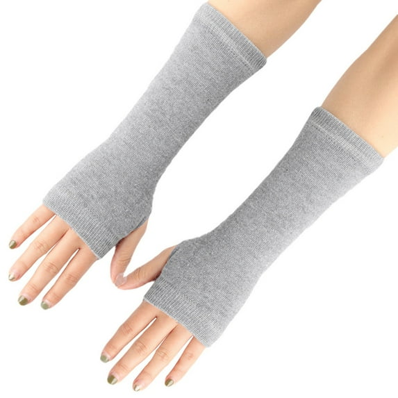 FADAACAI Women Knitted Arm Fingerless Long Mitten Wrist Elastic Warm Gloves Biking Gloves Windproof Gloves Winter Gloves for Men Women Gray Clearance!