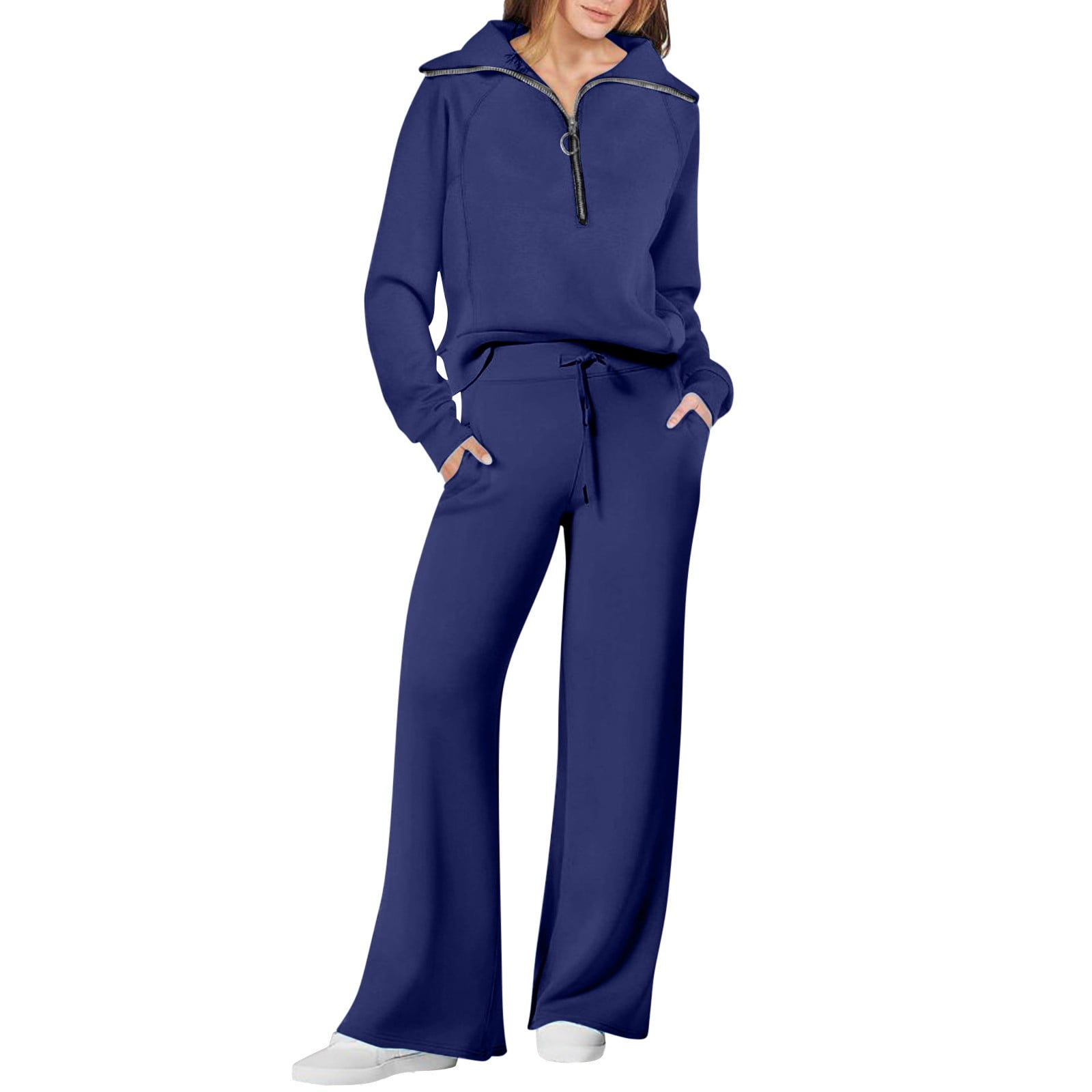Lounge Set SHEWIN Women's Spring Sweatsuit Set Pullover Top