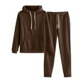 thumbnail image 1 of FADAACAI Women's Sweat Suits 2 Piece Set,Set For Women 2 Piece Tracksuit Sweatshirt and Jogging Sweatpants Suit,Joggers for Women 2 Piece Set,Two Piece Sets for Women Fall Brown XL Clearance！, 1 of 2