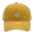 thumbnail image 1 of FADAACAI Womens Ball Cap Baseball Caps Womens Hat Ball Caps for Men Women Solid Color Heart Embroidered Soft Top Outdoor Washed Baseball Cap Yellow, 1 of 3