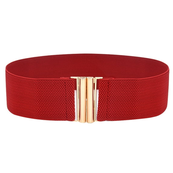 FADAACAI Womens Belts Waist Belt Cinturones Para Mujer Stretch Belt Women Wide Women Fashion Belts Lady Elastic Waist Stretch Belt Dress Wide Buckle Belt Red