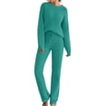 thumbnail image 1 of FADAACAI Womens Sweatsuits 2 Piece Set Womens Fuzzy Fleece Long Sleeve 2 Piece Loungewear Outfits Sweater Pants Pajama Sets Lounge Sets for Women Womens Sweatsuits Sets Green S Clearance！, 1 of 8