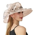 thumbnail image 1 of FADAACAI Womens Sun Straw Hat Women's Solid Color Big Flower English Lady Elegant Temperament Sun Hat Church Hats for Women Beach Hats for Women Clearance！, 1 of 5