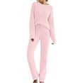 thumbnail image 1 of FADAACAI Womens Sweatsuits 2 Piece Set Womens Fuzzy Fleece Long Sleeve 2 Piece Loungewear Outfits Sweater Pants Pajama Sets Lounge Sets for Women Womens Sweatsuits Sets Pink 2XL Clearance！, 1 of 8